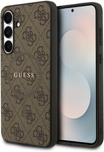 Guess PU Leather 4G Colored Ring MagSafe kryt pre Samsung Galaxy S25 FE, hnedý