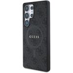 Guess PU Leather 4G Colored Ring MagSafe kryt pre Samsung Galaxy S25 Ultra, čierny