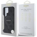 Guess PU Leather 4G Colored Ring MagSafe kryt pre Samsung Galaxy S25 Ultra, čierny
