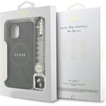 Guess PU Leather 4G Colored Ring Strap MagSafe kryt pre iPhone 13, čierny