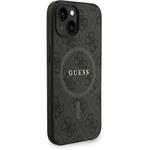 Guess PU Leather 4G Colored Ring Strap MagSafe kryt pre iPhone 14, čierny