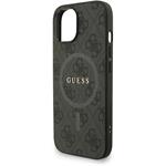 Guess PU Leather 4G Colored Ring Strap MagSafe kryt pre iPhone 14, čierny