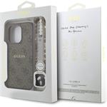 Guess PU Leather 4G Colored Ring Strap MagSafe kryt pre iPhone 15 Pro Max, hnedý