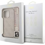 Guess PU Leather 4G Colored Ring Strap MagSafe kryt pre iPhone 15 Pro, ružový