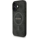 Guess PU Leather 4G Colored Ring Strap MagSafe kryt pre iPhone 16, čierny