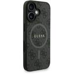 Guess PU Leather 4G Colored Ring Strap MagSafe kryt pre iPhone 16, čierny