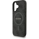 Guess PU Leather 4G Colored Ring Strap MagSafe kryt pre iPhone 16, čierny