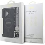 Guess PU Leather 4G Colored Ring Strap MagSafe kryt pre iPhone 16, čierny