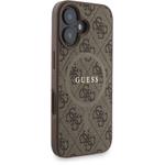 Guess PU Leather 4G Colored Ring Strap MagSafe kryt pre iPhone 16, hnedý