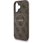 Guess PU Leather 4G Colored Ring Strap MagSafe kryt pre iPhone 16, hnedý