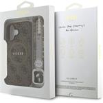Guess PU Leather 4G Colored Ring Strap MagSafe kryt pre iPhone 16, hnedý