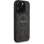 Guess PU Leather 4G Colored Ring Strap MagSafe kryt pre iPhone 16 Pro Max, čierny