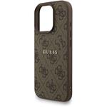 Guess PU Leather 4G Colored Ring Strap MagSafe kryt pre iPhone 16 Pro Max, hnedý