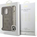 Guess PU Leather 4G Colored Ring Strap MagSafe kryt pre iPhone 16 Pro Max, hnedý