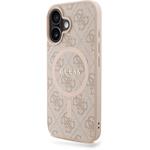 Guess PU Leather 4G Colored Ring Strap MagSafe kryt pre iPhone 16, ružový