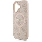 Guess PU Leather 4G Colored Ring Strap MagSafe kryt pre iPhone 16, ružový