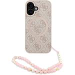 Guess PU Leather 4G Colored Ring Strap MagSafe kryt pre iPhone 16, ružový