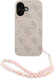 Guess PU Leather 4G Colored Ring Strap MagSafe kryt pre iPhone 16, ružový