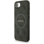 Guess PU Leather 4G Colored Ring Strap MagSafe kryt pre iPhone 16e, čierny