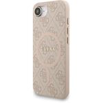 Guess PU Leather 4G Colored Ring Strap MagSafe kryt pre iPhone 16e, ružový