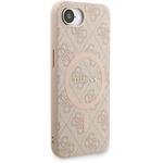 Guess PU Leather 4G Colored Ring Strap MagSafe kryt pre iPhone 16e, ružový