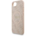 Guess PU Leather 4G Colored Ring Strap MagSafe kryt pre iPhone 16e, ružový