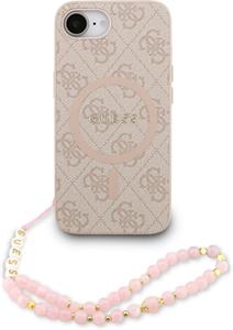 Guess PU Leather 4G Colored Ring Strap MagSafe kryt pre iPhone 16e, ružový
