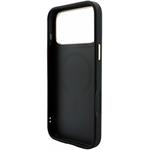 Guess PU Leather 4G Gold Frame Embossed MagSafe kryt pre iPhone 18 Pro, čierny