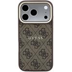 Guess PU Leather 4G Gold Frame Embossed MagSafe kryt pre iPhone 18 Pro Max, hnedý