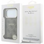 Guess PU Leather 4G Gold Frame Embossed MagSafe kryt pre iPhone 18 Pro Max, hnedý