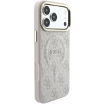 Guess PU Leather 4G Gold Frame Embossed MagSafe kryt pre iPhone 18 Pro Max, ružový