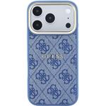 Guess PU Leather 4G Gold Frame Embossed MagSafe kryt pre iPhone 18 Pro, modrý