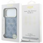 Guess PU Leather 4G Gold Frame Embossed MagSafe kryt pre iPhone 18 Pro, modrý