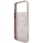 Guess PU Leather 4G Gold Frame Embossed MagSafe kryt pre iPhone 18 Pro, ružový