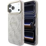 Guess PU Leather 4G Gold Frame Embossed MagSafe kryt pre iPhone 18 Pro, ružový