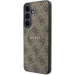 Guess PU Leather 4G Gold Frame Magnetic kryt pre Samsung Galaxy S26 FE, hnedý