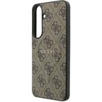 Guess PU Leather 4G Gold Frame Magnetic kryt pre Samsung Galaxy S26 FE, hnedý