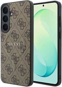 Guess PU Leather 4G Gold Frame Magnetic kryt pre Samsung Galaxy S26 FE, hnedý