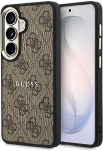 Guess PU Leather 4G Gold Frame Magnetic kryt pre Samsung Galaxy S26, hnedý
