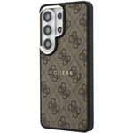 Guess PU Leather 4G Gold Frame Magnetic kryt pre Samsung Galaxy S26 Ultra, hnedý