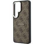 Guess PU Leather 4G Gold Frame Magnetic kryt pre Samsung Galaxy S26 Ultra, hnedý