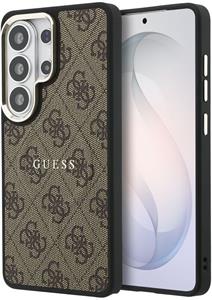 Guess PU Leather 4G Gold Frame Magnetic kryt pre Samsung Galaxy S26 Ultra, hnedý