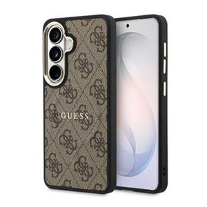Guess PU Leather 4G Gold Frame Magnetic Zadní Kryt pro Samsung Galaxy S26 Brown