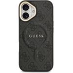 Guess PU Leather 4G Gold Frame MagSafe kryt pre iPhone 17, čierny
