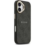 Guess PU Leather 4G Gold Frame MagSafe kryt pre iPhone 17, čierny