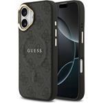 Guess PU Leather 4G Gold Frame MagSafe kryt pre iPhone 17, čierny
