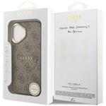 Guess PU Leather 4G Gold Frame MagSafe kryt pre iPhone 17, hnedý