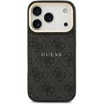 Guess PU Leather 4G Gold Frame MagSafe kryt pre iPhone 17 Pro, čierny