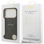 Guess PU Leather 4G Gold Frame MagSafe kryt pre iPhone 17 Pro, čierny