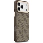 Guess PU Leather 4G Gold Frame MagSafe kryt pre iPhone 17 Pro Max, hnedý